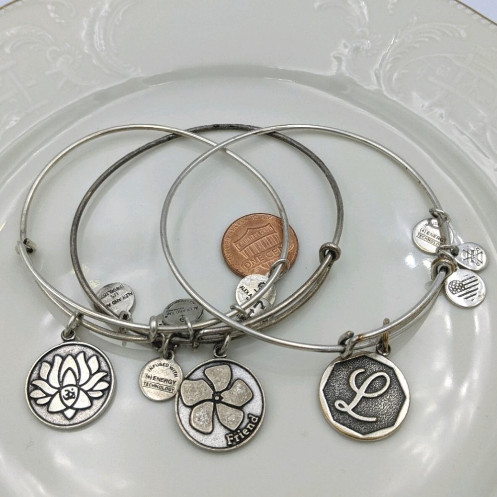 Alex and Ani Rafaleian Silver Set of 3 Bracelets